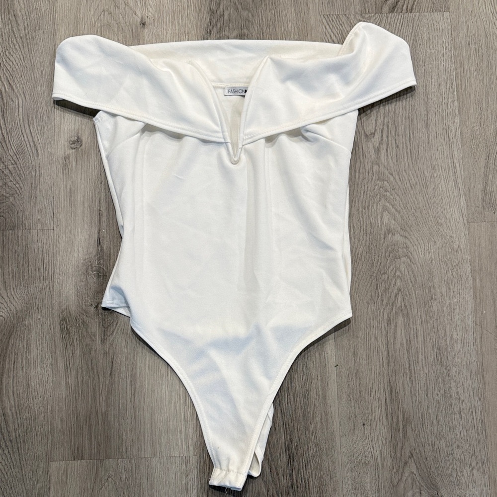 Fashion Nova White Off-Shoulder Bodysuit